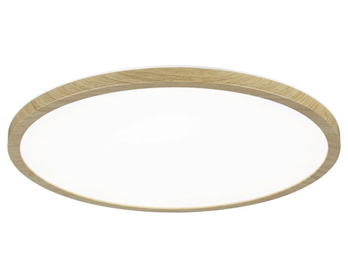 Oval taklampa med träram