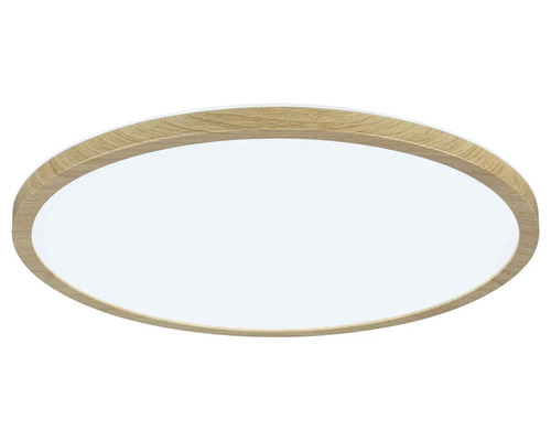 Rund taklampa med träram