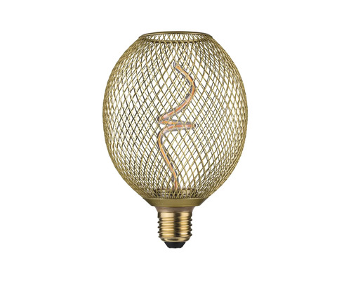 Dekorativ lampa med metallbur och glödtråd