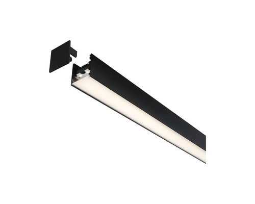 Svart LED-lampa med ändstycke
