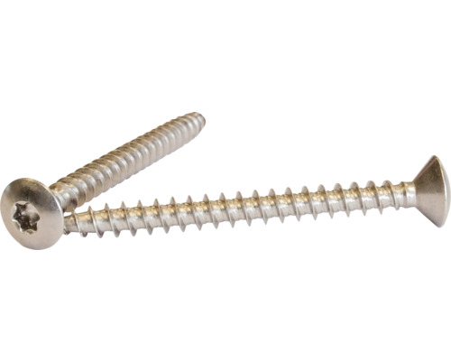 VVS-Skruv TKFT A2 kullerförsänkt huvud med torx rostfritt stål 5,5x60 mm 100 styck 8770058 Två universal skruvar med försänkt huvud och torx-drift
