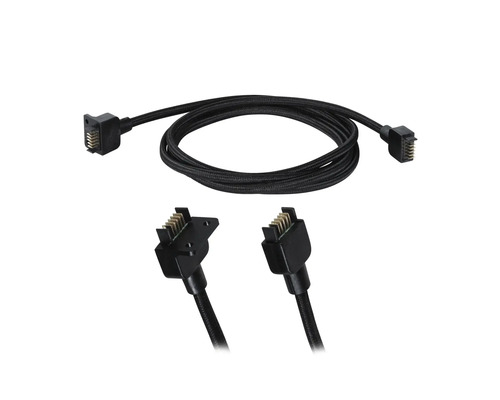 Svart anslutningskabel med kontakter