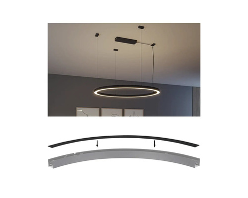 Rund hänglampa och detaljer för montering