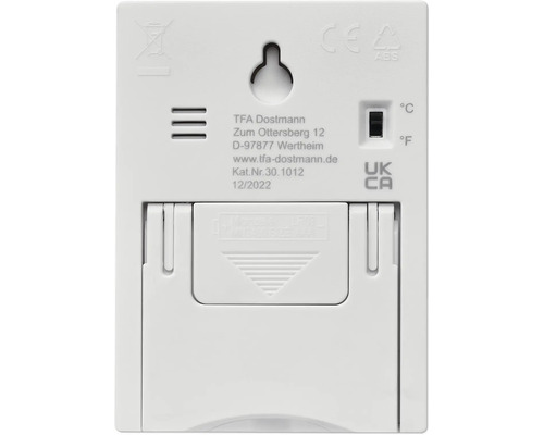 Baksidan av en TFA Dostmann termometer