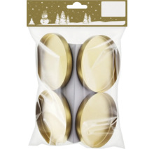 Förpackning med fyra guldiga värmeljushållare