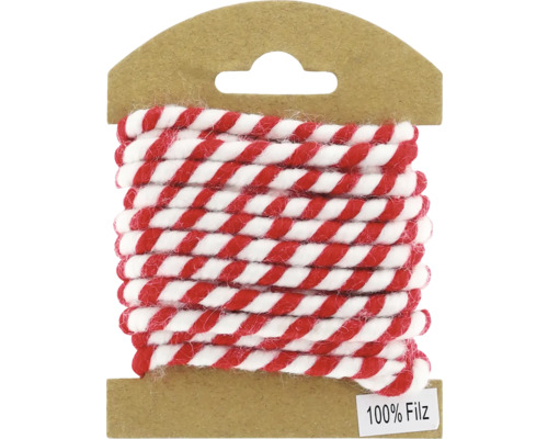 Rulle filtsnöre i rött och vitt