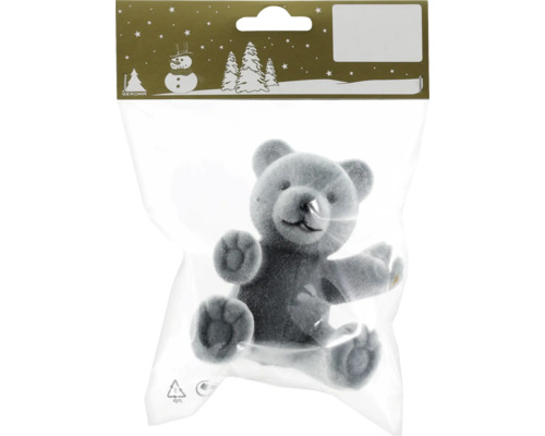 Grå teddybjörn i plastpåse