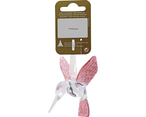 Dekorativ glasfågel med hängare