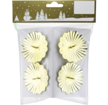 Förpackning med fyra guldiga ljusstakar för julgranen