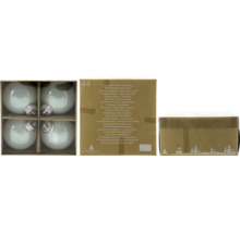 Förpackning med fyra julgranskulor för dekoration