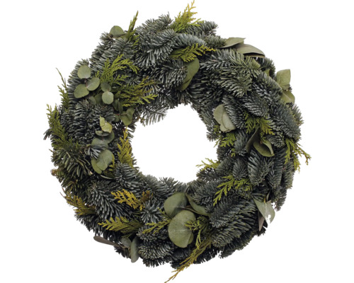 Adventskrans med eukalyptus Nobilis-krans ca Ø30cm äkta barrträd Dekorativ grankrans med eukalyptus för juldekoration