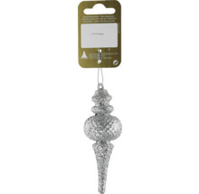 Silverfärgad julgransdekoration i form av en kon som en dekorationsartikel