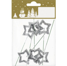 Glitterstjärnor på pinne för dekoration