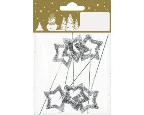 Glitterstjärnor på pinne för dekoration