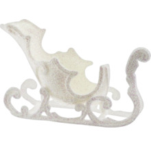 Dekorativ, glittrande slädfigur för jultiden