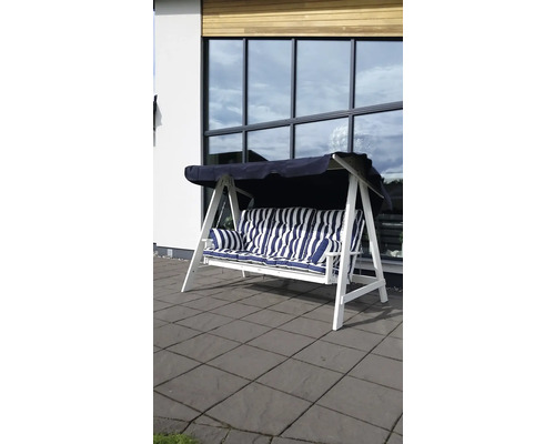 Hammock EDEN WOOD Mellby 3-sits vit utan tak & dynor
