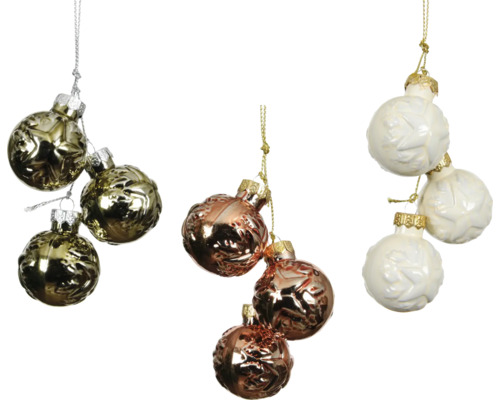 Julgranskula glas stjärna blandade färger Tre uppsättningar julgranskulor med upphängning