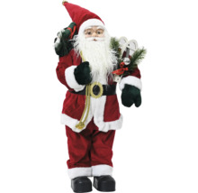 Jultomtefigur med säck full av presenter och snöskor