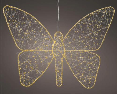 Juldekoration micro LED fjäril utomhus 98cm guld Dekorativ fjärilsbelysning med LED