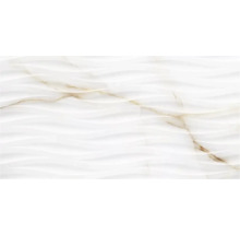 Dekorativt vitt väggkakel med vågig yta