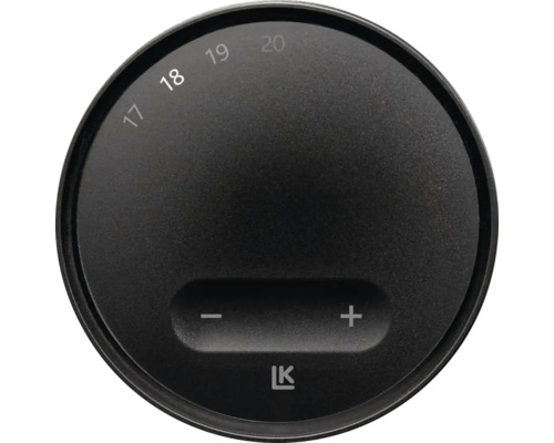 Rumstermostat med temperaturinställning och plusminustecken