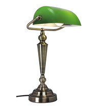 Grön skrivbordslampa i bankstil