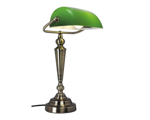 Grön skrivbordslampa i bankstil