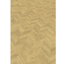 Ljust träutseende i fiskbensmönster för golvbeläggning.