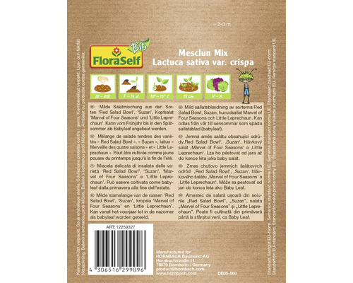 FloraSelf Mesclun Mix salladsfröförpackning