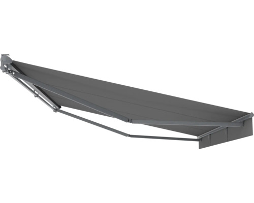 Grå markis med vikarm