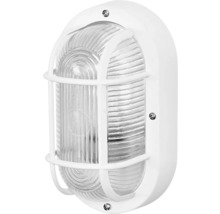 Oval vägglampa med galler för utomhusbruk