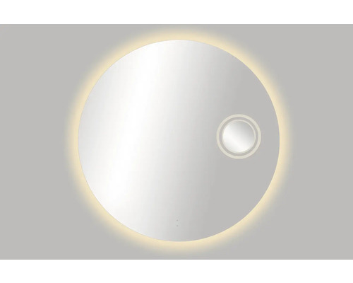 Spegel med belysning CORDIA Cosmetic round line 100cm med sminkspegel LED IP44 Rund spegel med LED-belysning