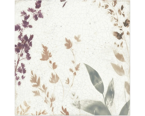 Kakel Mayolica Forest vit grön rödvin blank blomlook 14,8x14,8 cm Kakel Mayolica Forest vit grön rödvin blank blomlook 14,8x14,8 cm