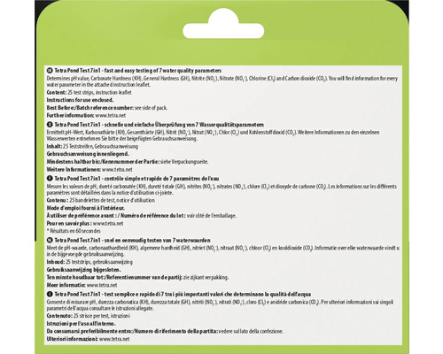 Tetra Pond Test 7in1 för snabb och enkel testning av sju vattenkvalitetsparametrar