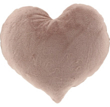 Hjärtformad prydnadskudde av plysch