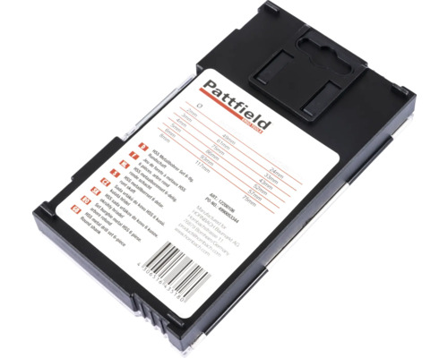 Pattfield metallborrset, sex delar, runt skaft