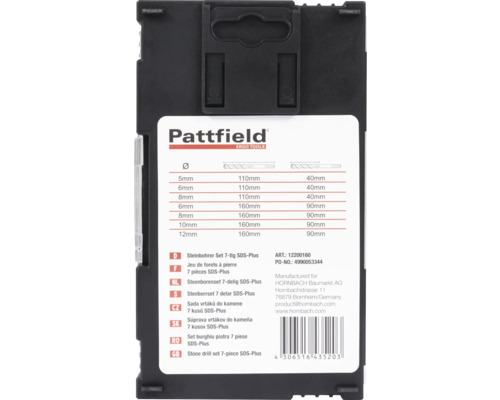 Pattfield Stenborrset 7 delar SDS-Plus