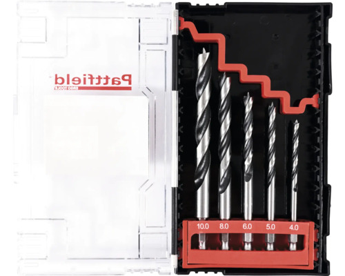 Forstnerborrsats i en transparent plastlåda