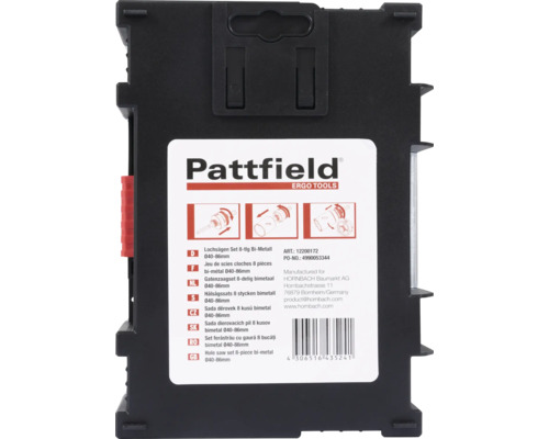 Pattfield hålsågssats 8 stycken bimetall 040-86 millimeter