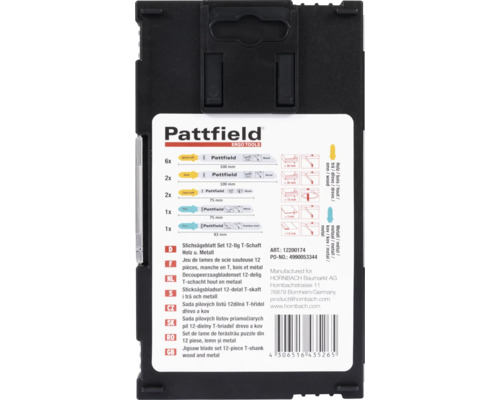 Pattfield Sticksågsbladset 12-delat T-skaft i trä och metall
