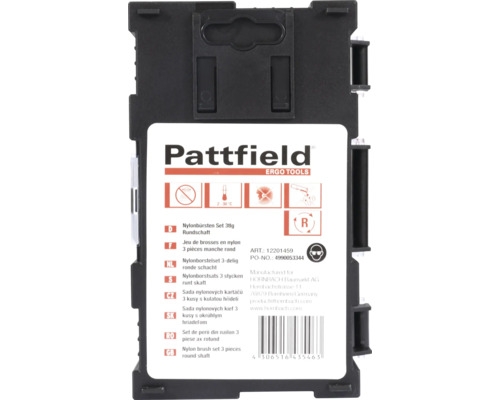 Pattfield Nylonborstsats 3 stycken runt skaft