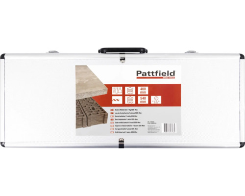 Pattfield Borr och mejselset SDS-Max, 7 delar i verktygsväska