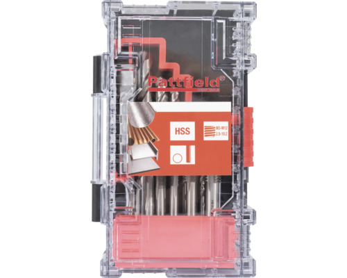 Pattfield ERSO Tools gängsnitts- och borrsats i transparent plastlåda