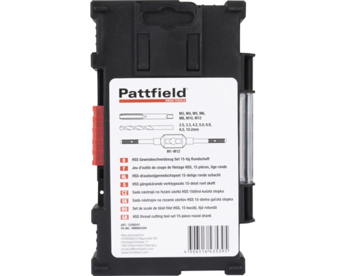 HSS gängskärande verktygssats 15-delat runt skaft
