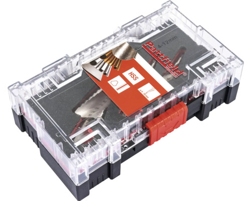 Partfield verktygslåda med borrar och sågblad