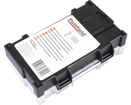 Pattfield HSS stegborrsats med tre steg och trefästesskaft i fodral