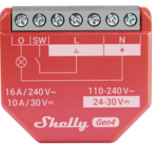 Shelly Gen4 kopplingsaktor med elschema