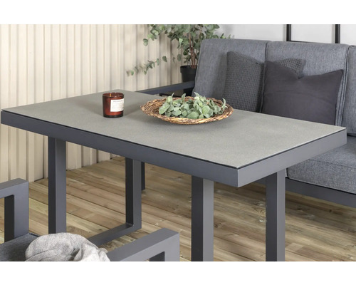 Trädgårdsbord med keramikplatta och aluminiumram