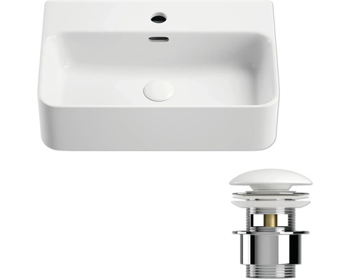 Tvättställ med avloppsgarnitur för badrummet