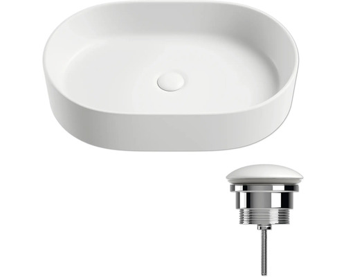 Tvättställ i keramik med avloppssats